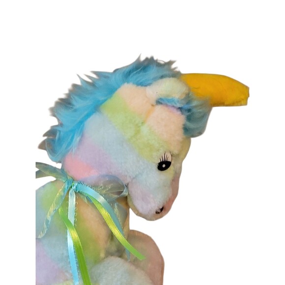Vintage Superior Toy and Novelty Rainbow Unicorn Plush 15" Stuffed Animal EUC - Picture 3 of 7